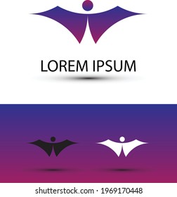Abstract business logo design template with bat concept