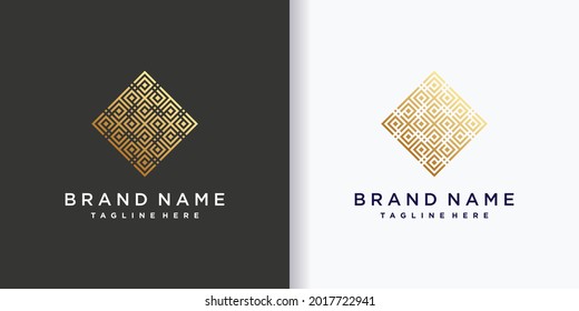 Abstract business logo design template with line art style and modern concept