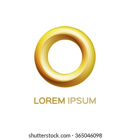 Abstract business logo, gold circle icon