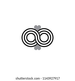 Abstract business logo graphic vector. Design eight and love black and grey on white background isolated. Design print for symbol, logo, apps, element, template. Set 2
