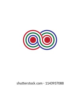 Abstract business logo graphic vector. Design eight three color on white background isolated. Design print for symbol, logo, apps, element, template. Set 21