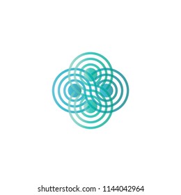Abstract business logo graphic vector. Design double eight gradient blue on white background isolated. Design print for symbol, logo, apps, element, template. Set 12