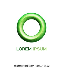 Abstract business logo, green circle icon