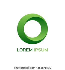 Abstract Business Logo, Green Circle Icon