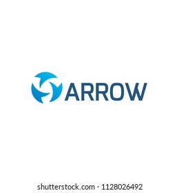 Abstract business logo icon design template with arrow on a white background
