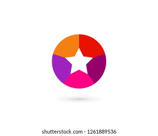 Abstract business logo icon design with star letter O