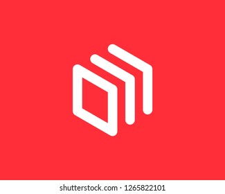Abstract business logo icon design with cube letter O