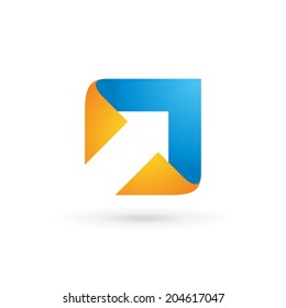 Abstract business logo icon design template with arrow. Vector color sign.