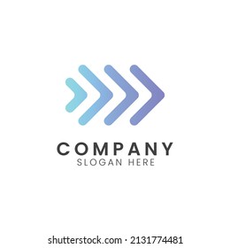 Abstract business logo icon design template with arrow blue gradient