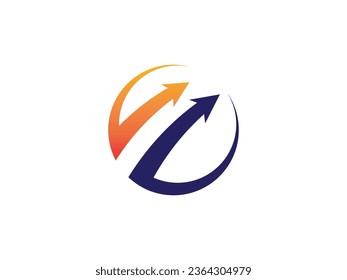 Abstract business logo icon design template with arrow. arrow logo design vector