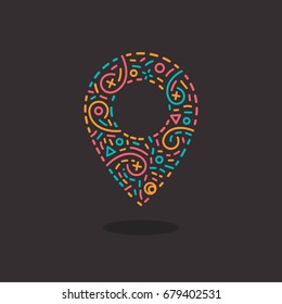 Abstract business logo icon design template with location