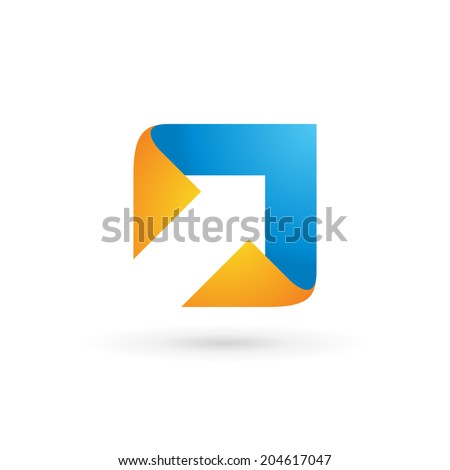 Abstract business logo icon design template with arrow. Vector color sign.