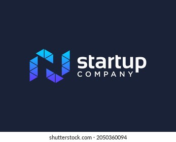 Abstract Business Logo Letter N Vector Logo Template
