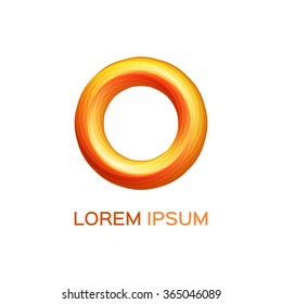 Abstract business logo, orange circle icon