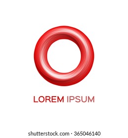 Abstract business logo, red circle icon