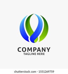Abstract business logo in rounded design