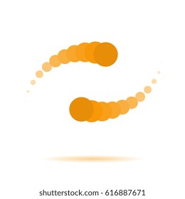 Abstract business logo symbol. Vector dots on white background. Orange sign like drops