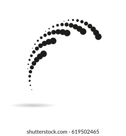 Abstract business logo symbol. Vector dots on white background. Black dotted element