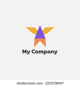 Resumen del logotipo de negocios con dos alas.