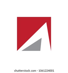 Abstract business logo vector. Design square slice red and grey on white background. Design print for company identity and element. Set 1