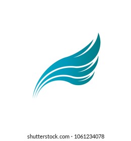 Abstract business logo vector. Design sjngle wing blue on white background. Design print for company identity and element. Set 1