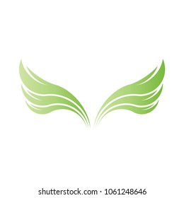 Abstract business logo vector. Design green wings on white background. Design print for company identity and element. Set 1