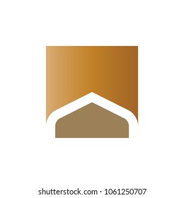 Abstract business logo vector. Design gold door on white background. Design print for company identity and element. Set 1