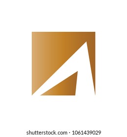 Abstract business logo vector. Design gold square cuts on white background. Design print for company identity and element. Set 1