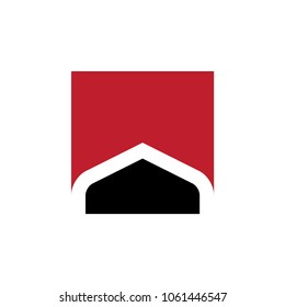 Abstract business logo vector. Design red and black square on white background. Design print for company identity and element. Set 3