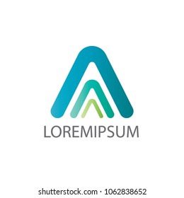 Abstract business logo vector. Design triangle blue and green on white background. Design print for company identity, element, icon, symbol. Set 4