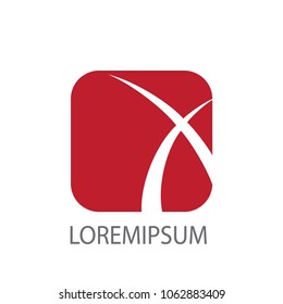 Abstract business logo vector. Design square red x on white background. Design print for company identity, element, icon, symbol. Set 1