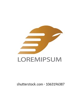 Abstract business logo vector. Design eagle head gold on white background. Design print for company identity, element, icon, symbol.