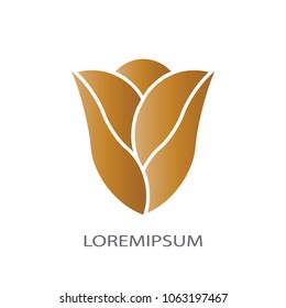 Abstract business logo vector. Design rose gold on white background. Design print for company identity, element, icon, symbol.