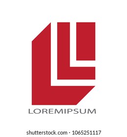 Abstract business logo vector. Design red L on white background. Design print for identity company. 