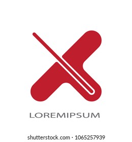 Abstract business logo vector. Design red x on white background. Design print for identity company.