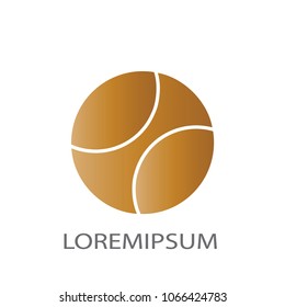 Abstract business logo vector. Design gold ball on white background. Design print for company identity. Set 2