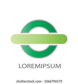 Abstract business logo vector. Design green circle and stip on white background. Design print for company identity. Set 3
