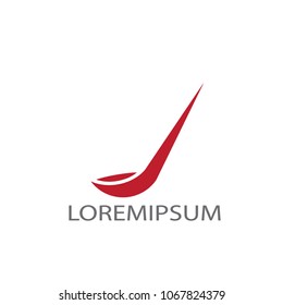 Abstract business logo vector. Design red spoon on white background. Design print for identity company. Set 1 