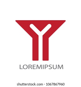 Abstract business logo vector. Design red y on white background. Design print for identity company. Set 1 