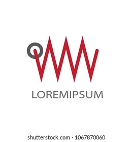 Abstract business logo vector. Design red on white background. Design print for identity company. Set 1 