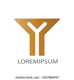 Abstract business logo vector. Design gold y on white background. Design print for identity company. Set 2