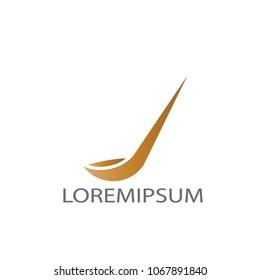 Abstract business logo vector. Design gold spoon on white background. Design print for identity company. Set 2