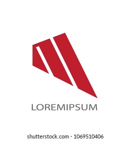 Abstract business logo vector. Design red m on white background. Design print for company identity. Set 1