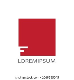 Abstract business logo vector. Design red f square on white background. Design print for company identity. Set 1