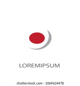 Abstract business logo vector. Design red oval and grey arc on white background. Design print for company identity. Set 1