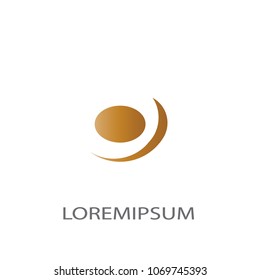 Abstract business logo vector. Design gol oval and arc on white background. Design print for company identity. Set 2