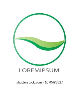 Abstract business logo vector. Design green leaf circle on white background. Design print for company identity. Set 2