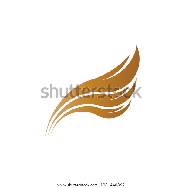 Abstract\
business logo vector. Design gold wing on white background. Design\
print for company identity and element. Set\
3