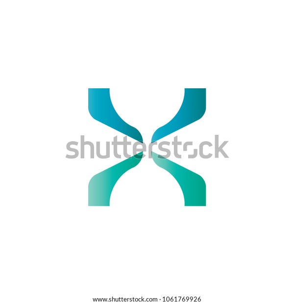Abstract business logo vector. Design x blue and green\
on white background. Design print for company identity and element.\
Set 3