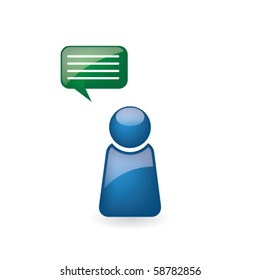Abstract business man figure with speech bubble
